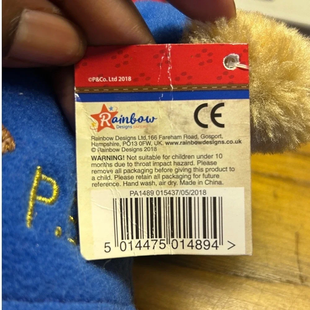 2018‎ Paddington Bear Plush Toy Blue Coat Red Boots Hat Classic Stuffed Animal
